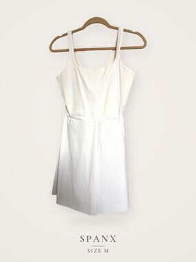 SPANX Get Moving Dress White Scoop Neck Flared Tennis Active Dress Size M